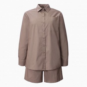 Костюм женский (рубашка, шорты) MIST Summer time 44, кофейный