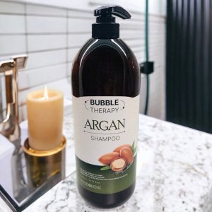 Шампунь для волос FOODAHOLIC BUBBLE THERAPY ARGAN SHAMPOO укрепляющий и питательный с маслом Арганы 1500мл. Корея