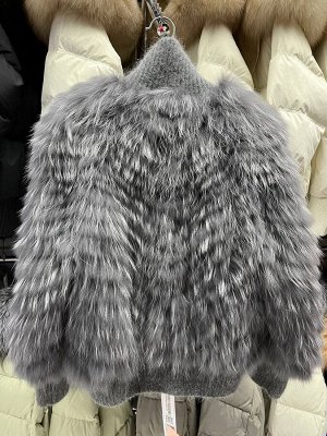 Куртка Кардиган из меха енота в едином размере 42-48, длина 65 см
