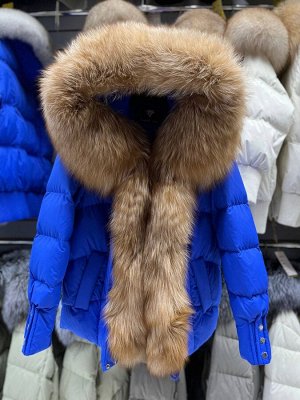 Куртка Пуховик с натуральным мехом, 65 см, утеплен гусиным пухом
Размеры 44,46,48,50,52