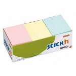 Бумага для заметок с клеевым краем Stick`n 51х38 мм 100л 3цв пастель 21004 (822584) Hopax