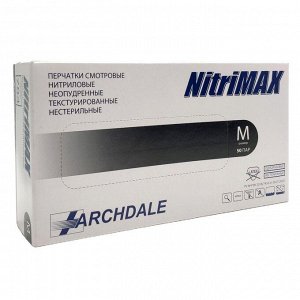 NitriMax Перчатки нитриловые неопудренные смотровые 784M, 100 шт., черный