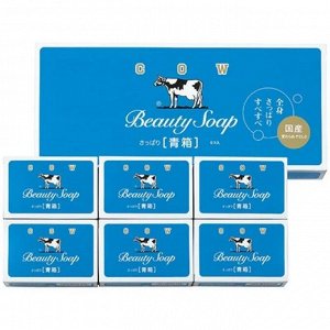 010658 "COW" "Beauty Soap" Молочное увлажняющее мыло с прохладным ароматом жасмина (6штх85гр) 1/24