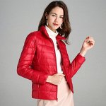 Ультралегкая демисезонная женская куртка, цвет красный