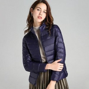 Ультралегкая демисезонная женская куртка, цвет темно-синий нави