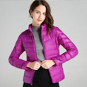 Ультралегкая демисезонная женская куртка, цвет фиолетовый