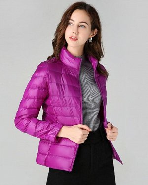Ультралегкая демисезонная женская куртка, цвет фиолетовый