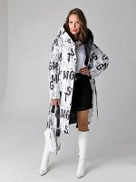 Пальто белый/черный