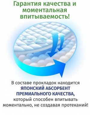 Прокладки ночные анионовые антибактериальные 7шт, 5 капли