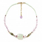 Колье Nature Bijoux, Nenuphar, с ракушкой,амазонитом,жадеитом,галиотисом,говлитом,аметистом, NB23.1-15-42611 (зеленый)