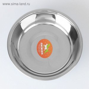 Миска округлая с нескользящим основанием и принтом, 450 мл, голубая   3720631
