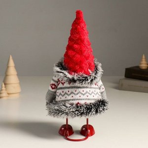 Кукла интерьерная "Дед Мороз в вязанном кафтане с узорами" 26 см