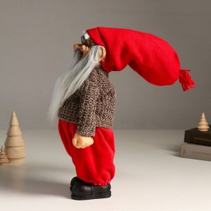 Кукла интерьерная "Дедушка Мороз в очках" 35,5 см