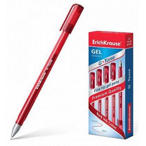 Ручка гелевая G-TONE 0.5 мм  красная 17811 ErichKrause