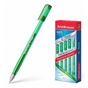 Ручка гелевая G-TONE 0.5 мм зеленая 39016 ErichKrause