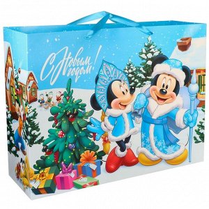 Пакет ламинат горизонтальный, "С Новым годом!", 61х46х20 см, Микки Маус и его друзья