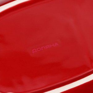 Маслёнка Доляна «Гранат», 17,2x12,4x8,5 см, цвет красный и белый