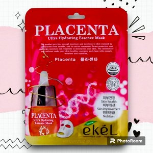 [EKEL] Маска тканевая с экстрактом плаценты Ekel Placenta Ultra Hydrating Essense Mask 25 мл