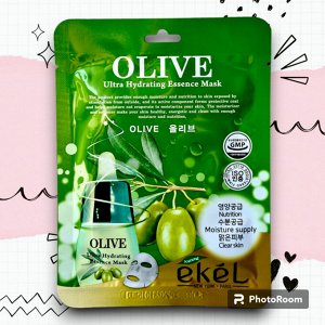 [EKEL] Маска тканевая с экстрактом оливы, OLIVE Ultra Hydrating Essence Mask, 25 мл