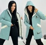 Спортивная куртка на подкладе с капюшоном свободного кроя как на фото