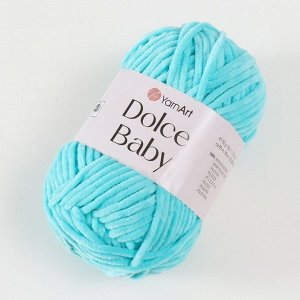 Плюшевая пряжа для вязания спицами, крючком YarnArt, Dolce Baby, 100% микрополиэстер, 85 м/50 г, (746 св. бирюза)