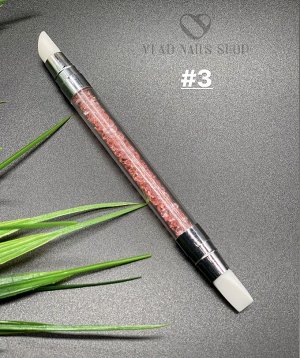 Кисть  силиконовая №3 пластиковая ручка