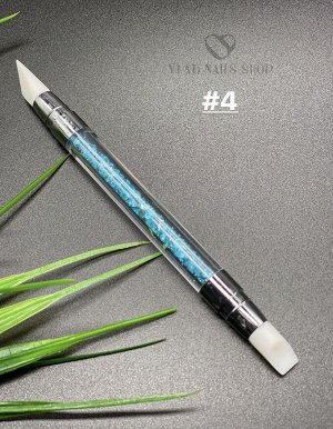 Кисть  силиконовая №4 пластиковая ручка
