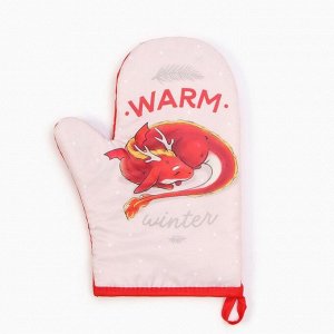 Набор новогодний подарочный Доляна Warm winter : варежка-прихватка, лопатка силикон