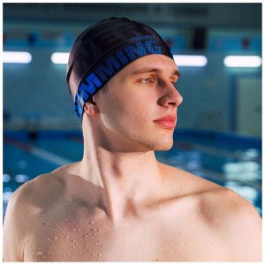 Шапочка для плавания взрослая ONLYTOP Power Swimming, тканевая, обхват 54-60 см