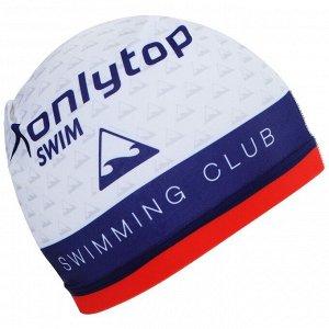 Шапочка для плавания взрослая ONLYTOP Swimming club, тканевая, обхват 54-60 см