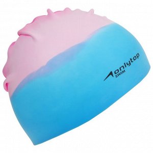 Шапочка для плавания взрослая ONLYTOP Swim, силиконовая, обхват 54-60 см, цвета МИКС