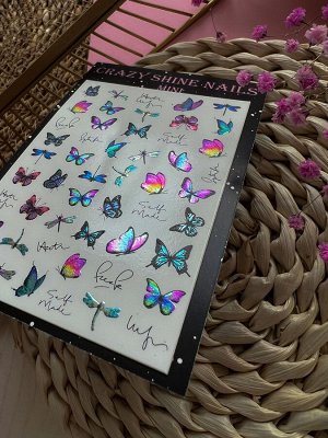 Слайдер CRAZY SHINE NAILS mini foil Butterflies №3002