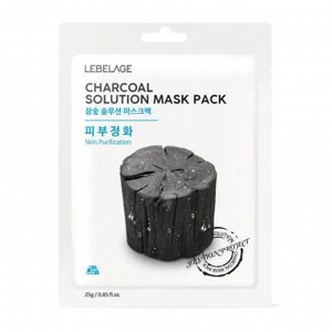 LEBELAGE маска тканевая для лица Charcoal Solution mask pack, 25 гр