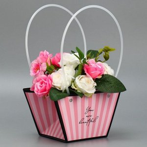Пакет для цветов «Нежность», 20 х 12 х 20 см