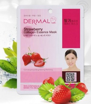 Dermal Коллагеновая маска-салфетка с экстрактом клубники Strawberry Collagen Essence Mask