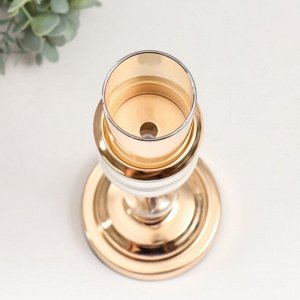 Подсвечник металл на 1 свечу «Прозрачность», золото, 36x12x12 см