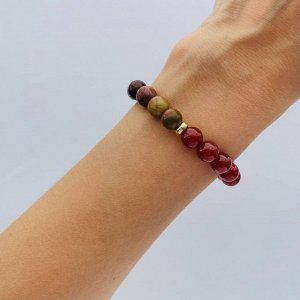 Браслет из Сердолика и Яшмы "Пикассо"