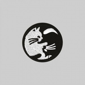 Термоаппликация «Кошки», d = 6 см, цвет чёрно-белый