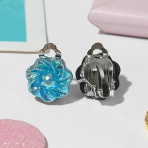 Серьги клипсы детские Выбражулька «Блестящие цветы», миксы