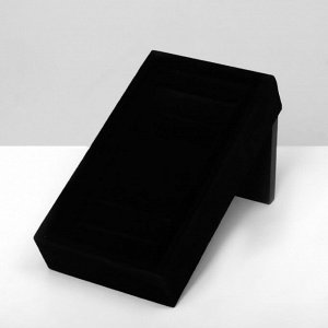 Подставка под кольца 7 полос, флок, 10x10,5x18 см, цвет чёрный