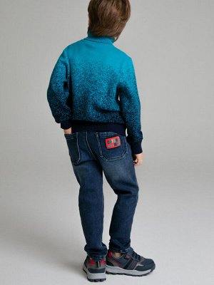 Брюки текстильные джинсовые утепленные флисом для мальчиков