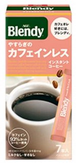 Кофе растворимый в стиках AGF Blendy без кофеина 7 шт, 14г