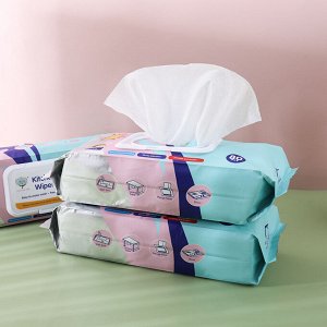Бытовые влажные салфетки Kitchen Wipes / 80 шт. 200 x 250 мм, для кухни, дома ,авто, на пикник