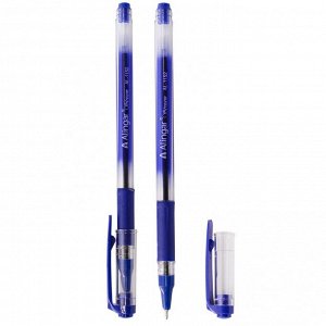 Ручка шариковая Alingar "Stream", 0,7 мм, синяя, игольчатый наконечник, резиновый грип, шестигранный, тонированный, пластиковый корпус, картонная упак
