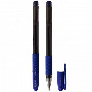 Ручка гелевая Alingar, &quot;SOFT GEL&quot;, 0,6 мм, синяя, металлизированный наконечник, резиновый грип, круглый, прозрачный, пластиковый корпус, в уп. 12 шт.