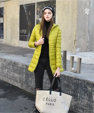 Женская удлиненная ультралегкая куртка С КАПЮШОНОМ. Женские ...