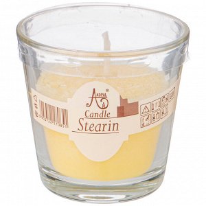 Свеча ароматическая стеариновая в стакане vanilla диаметр 7,5 см высота 7,5