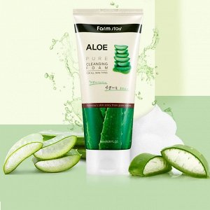 Очищающая пенка для лица с экстрактом алоэ FarmStay Aloe Pure Cleansing Foam, 180мл