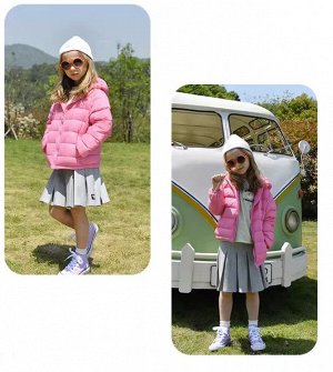 Детская демисезонная утепленная куртка с капюшоном для девочки, цвет нежно-розовый