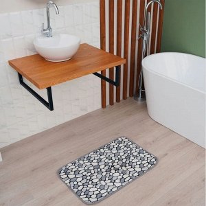 Набор ковриков для ванной и туалета Доляна «Галька», 2 шт: 40х49, 50х80 см